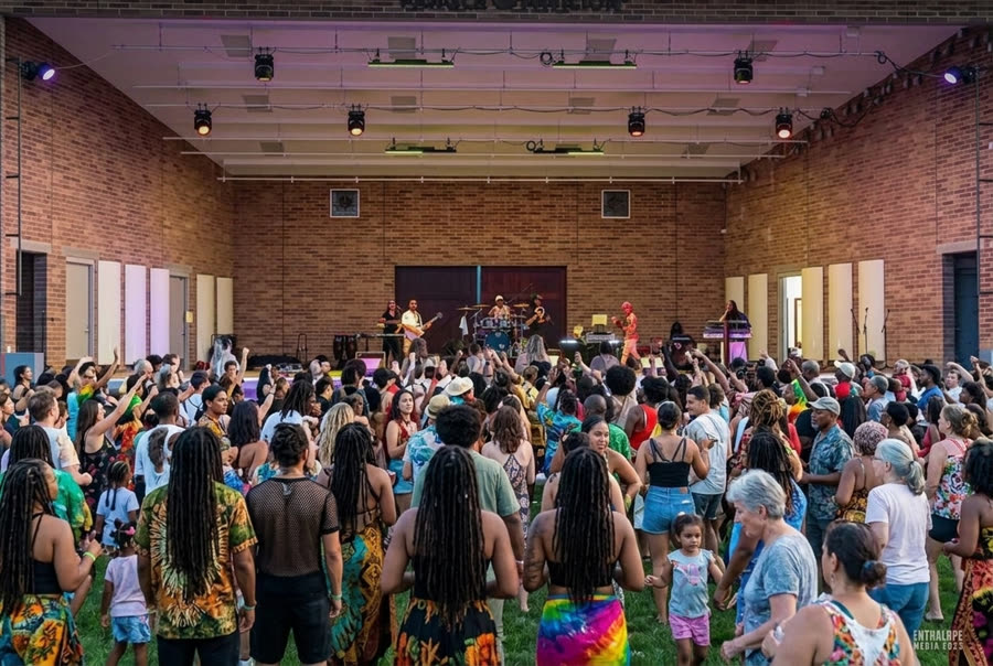 Festival crowd watching a live performance